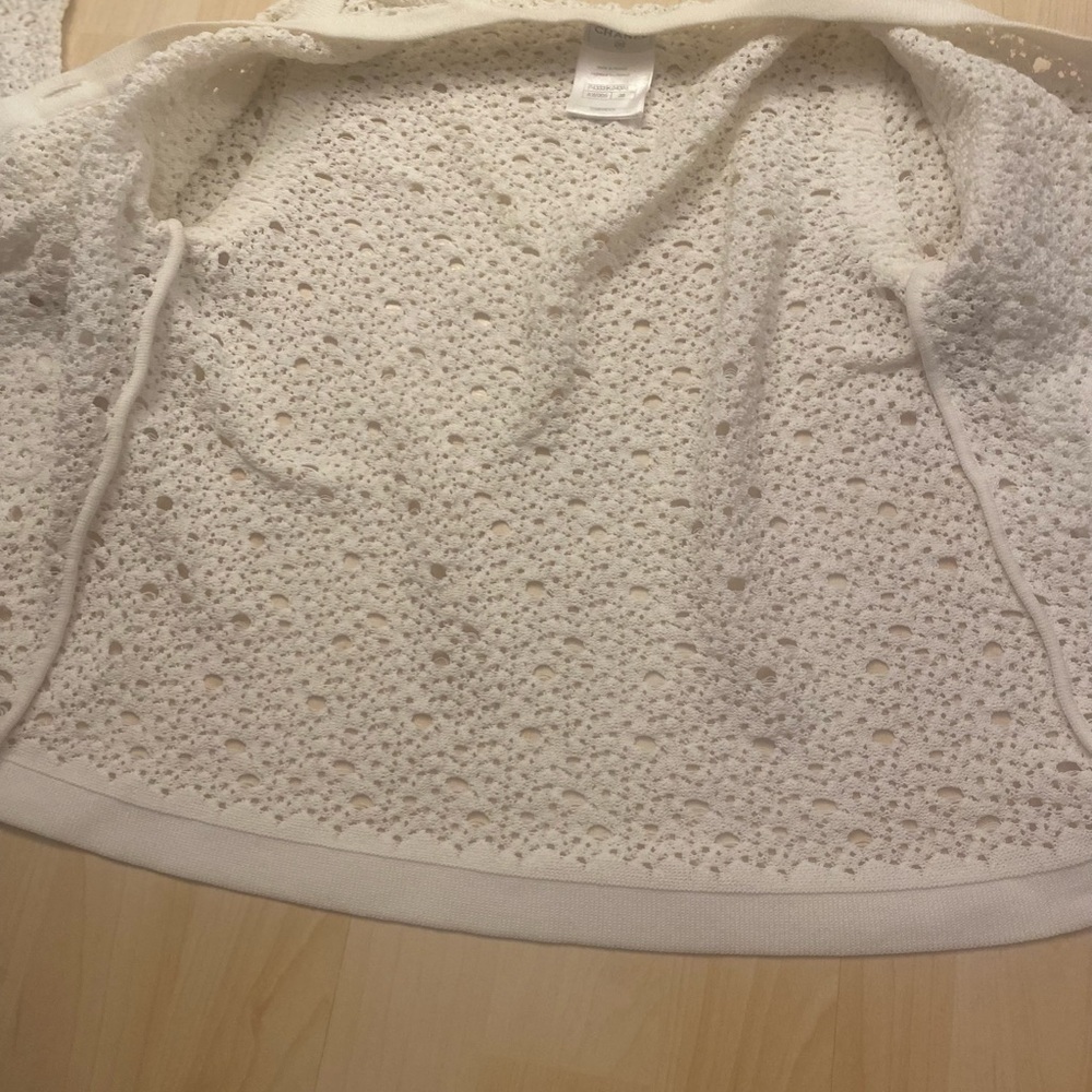 CHANEL 2011 Spring Open Crochet Knit Cardigan Jacket White - Picture 15 of 16